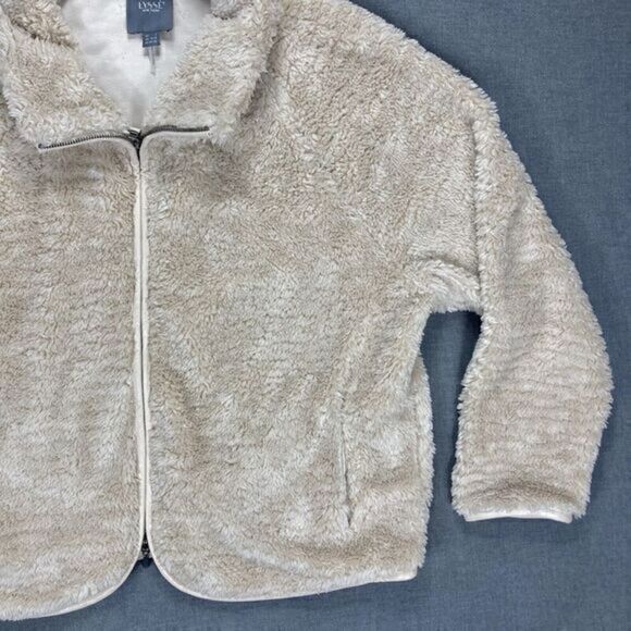 Lysse Fleece Jacket Womens Sz L Beige Elora Sherpa Full Zip Cozy Teddy Bear Coat - Picture 5 of 16